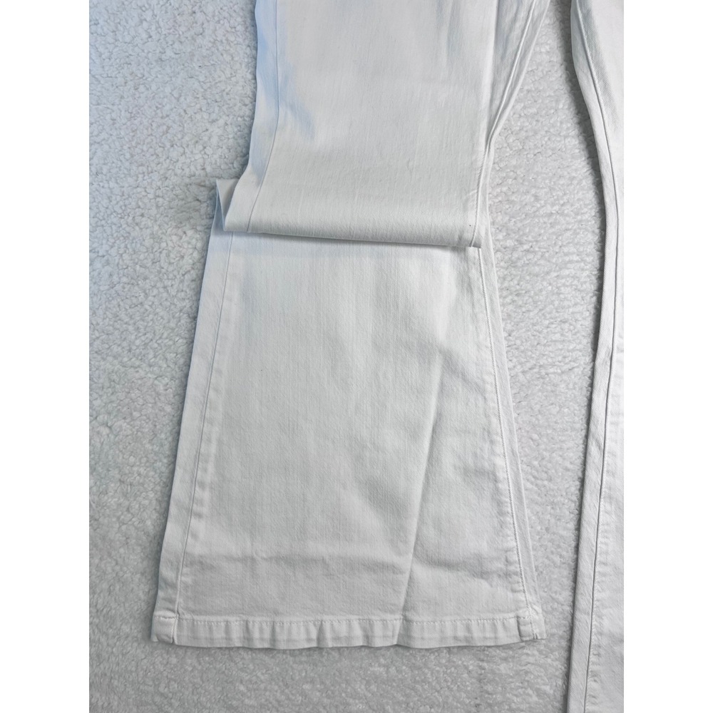 7 For All Mankind Portia Mega Flare Jeans White Sailor Button High Rise 32 NWT - Picture 4 of 14